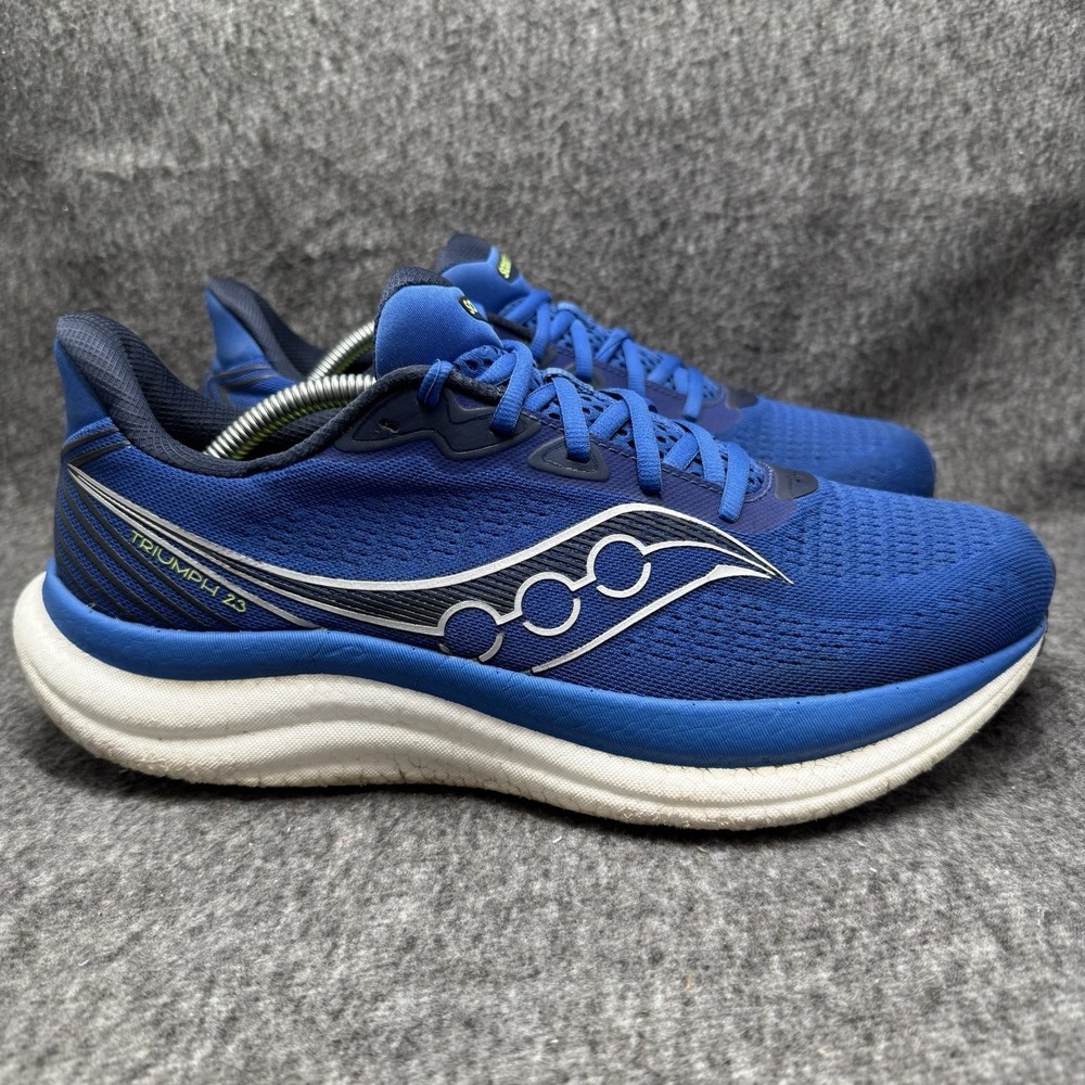 Saucony Triumph 23 Running Mens 9 Blue Navy Silver PWRRUN+ Cushion S10881